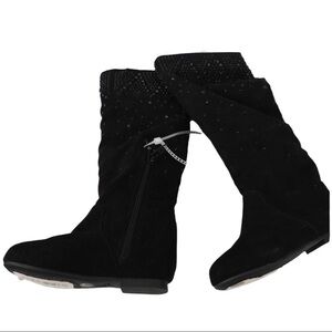NEW girls 7 black studded tall boots Gianni Bini